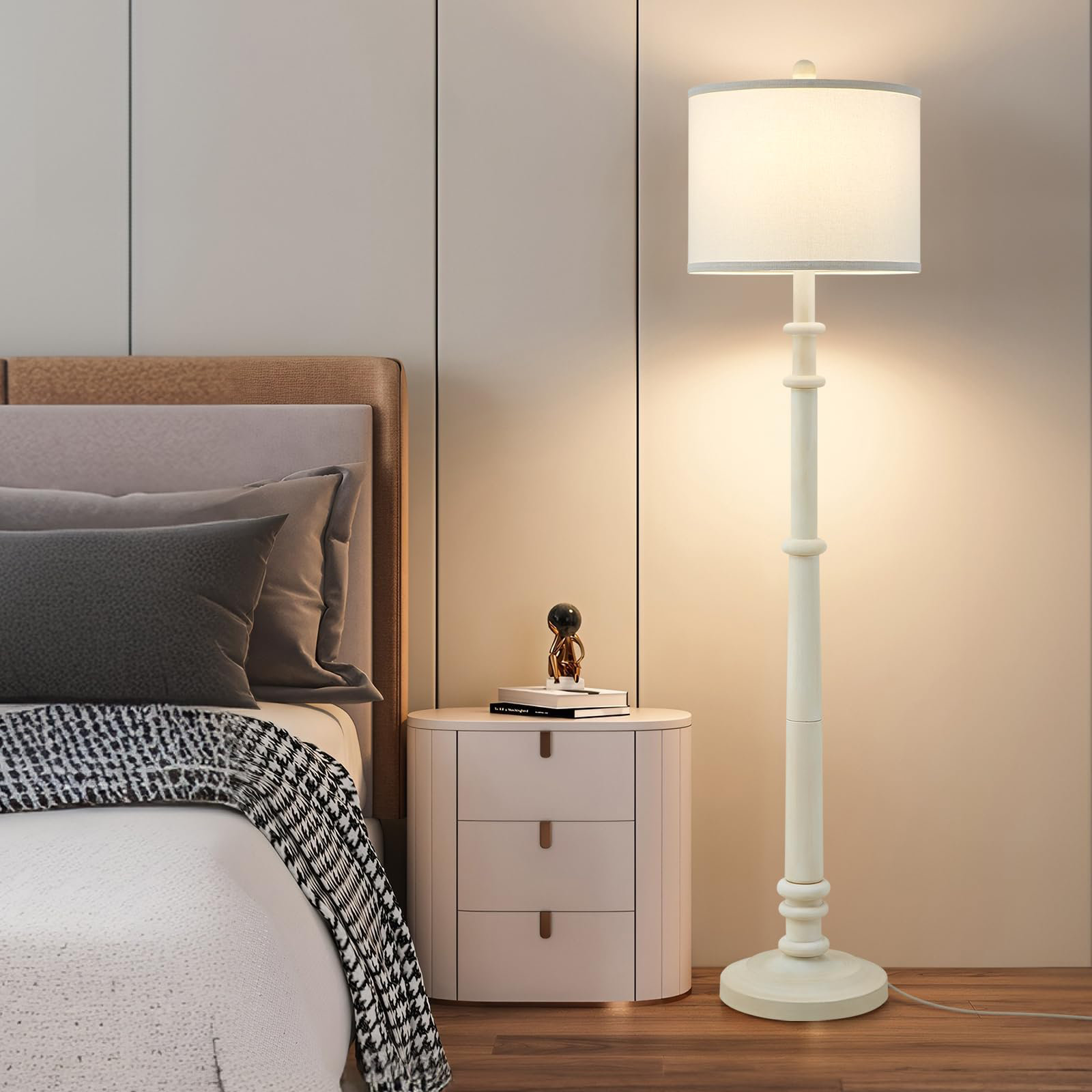 Charlton Home® 60" Vintage Farmhouse Floor Lamp 3-Way Dimmable Standing ...